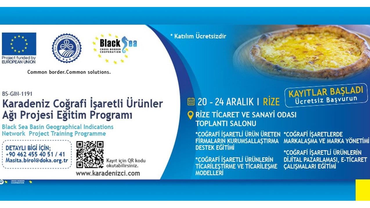 Karadeniz Coğrafi İşaretler Ağı Projesi Eğitim Programına Davet