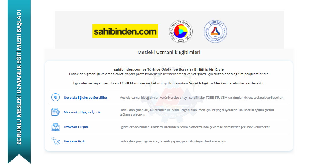 TOBB Desteği ile Zorunlu Mesleki Uzmanlık Eğitimlerinin İkinci Dönemi Başladı